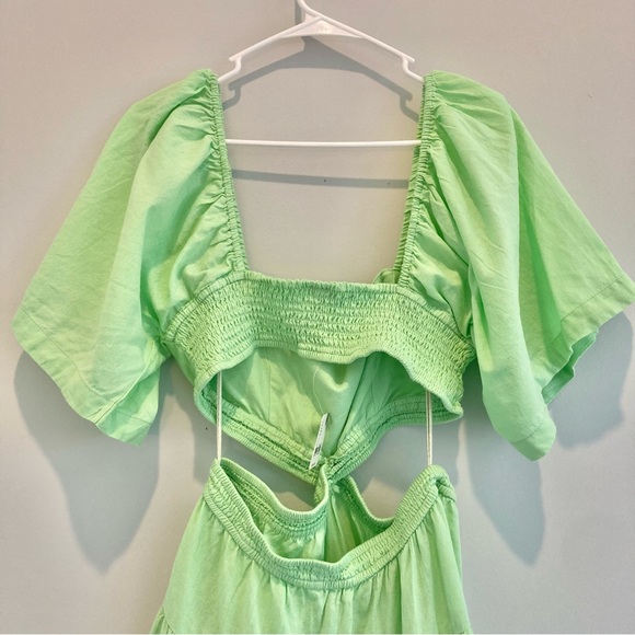 NWT Free People Women’s Cross Of Sunlight Mini Lime Dress Size Large - Picture 9 of 12
